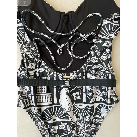 Kenny Flowers Swim One Piece Swimsuit Belted The Medellin Bird - Picture 8 of 12